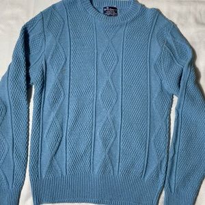 Vintage 90s Bruce Cameron knitwear acrylic geometric blue pullover sweater XL